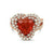 LeVian 14K Rose Gold Orange Fire Opal Round Chocolate Brown Diamond Halo Ring