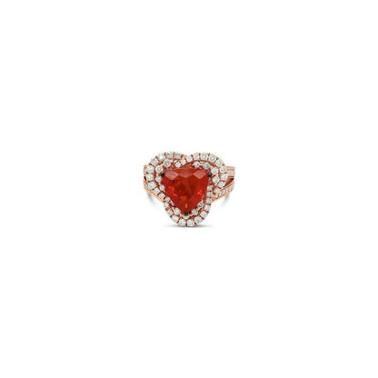 3 cts Red Fire Opals and Diamond Ring in 14K Rose Gold by Le Vian - BirthStone.com