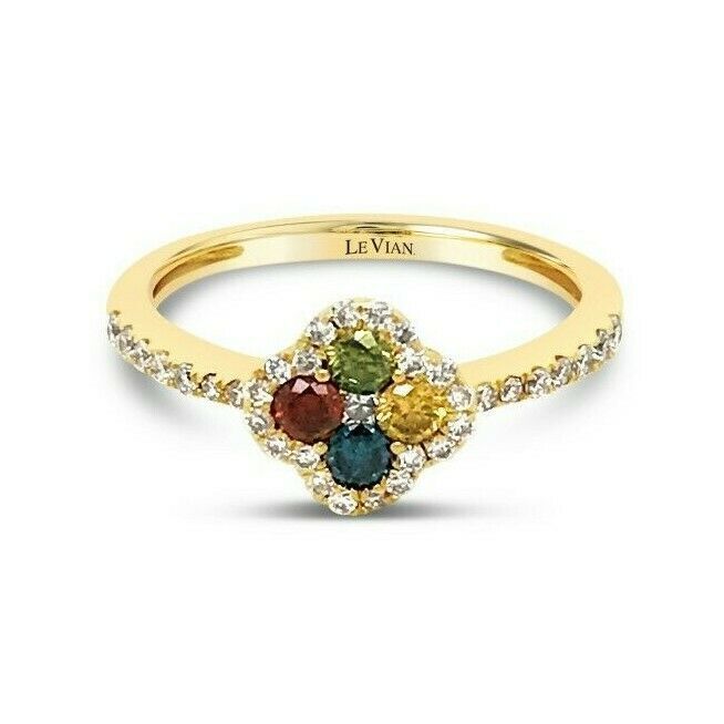 3/8 cts White Diamond Ring in 14K Yellow Gold by Le Vian - BirthStone.com