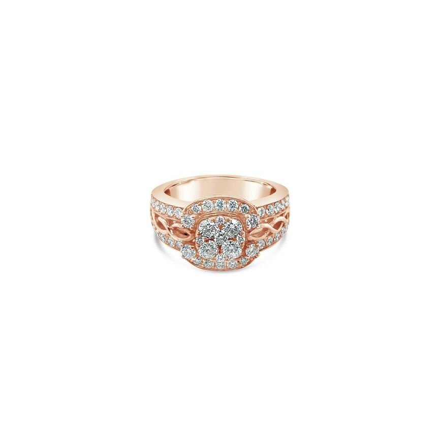 1 1/8 cts White Diamond Ring in 18K Rose Gold by Le Vian - BirthStone.com