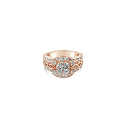 1 1/8 cts White Diamond Ring in 18K Rose Gold by Le Vian - BirthStone.com