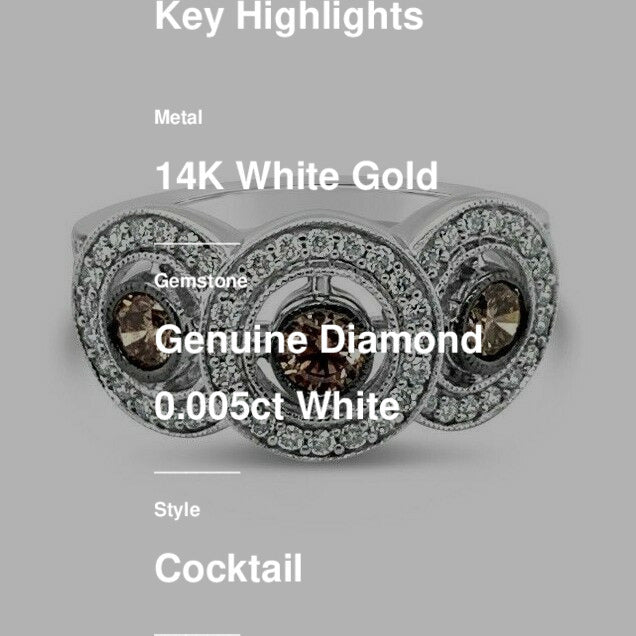 3/4 cts White Diamond Ring in 14K White Gold by Le Vian