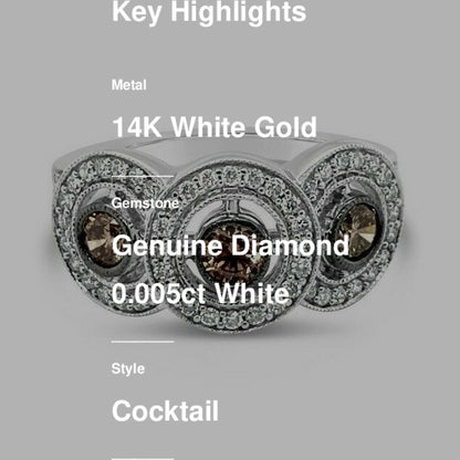 3/4 cts White Diamond Ring in 14K White Gold by Le Vian