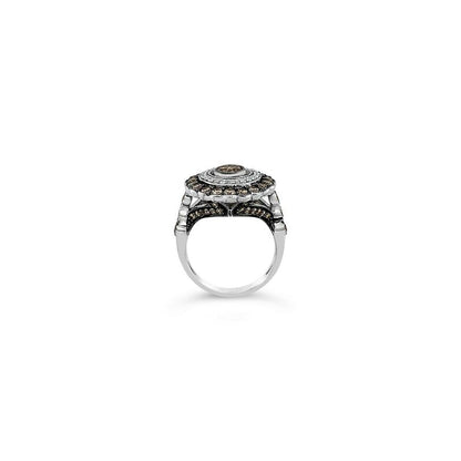 LeVian Diamond Ring 1 7/8 cts Cocktail Brown Statement in 14K White Gold Size 7 - BirthStone.com