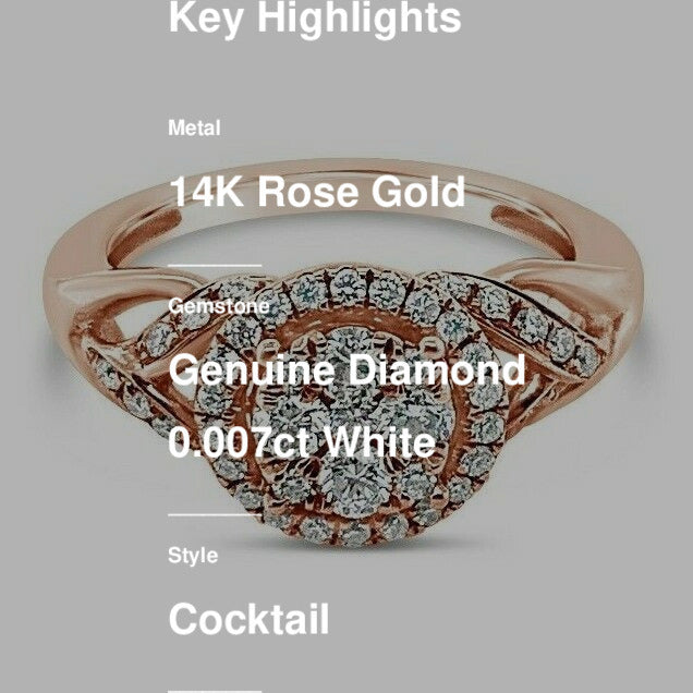 3/4 cts White Diamond Ring in 14K Rose Gold by Le Vian