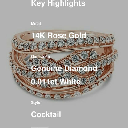 1 1/4 cts White Diamond Ring in 14K Rose Gold by Le Vian