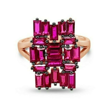 2 5/8 cts Red Ruby and Ruby Ring in 14K Rose Gold by Le Vian - BirthStone.com