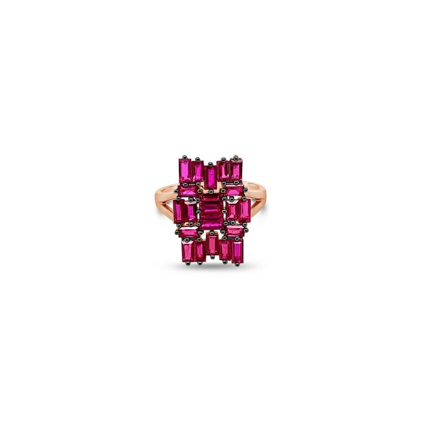 2 5/8 cts Red Ruby and Ruby Ring in 14K Rose Gold by Le Vian - BirthStone.com