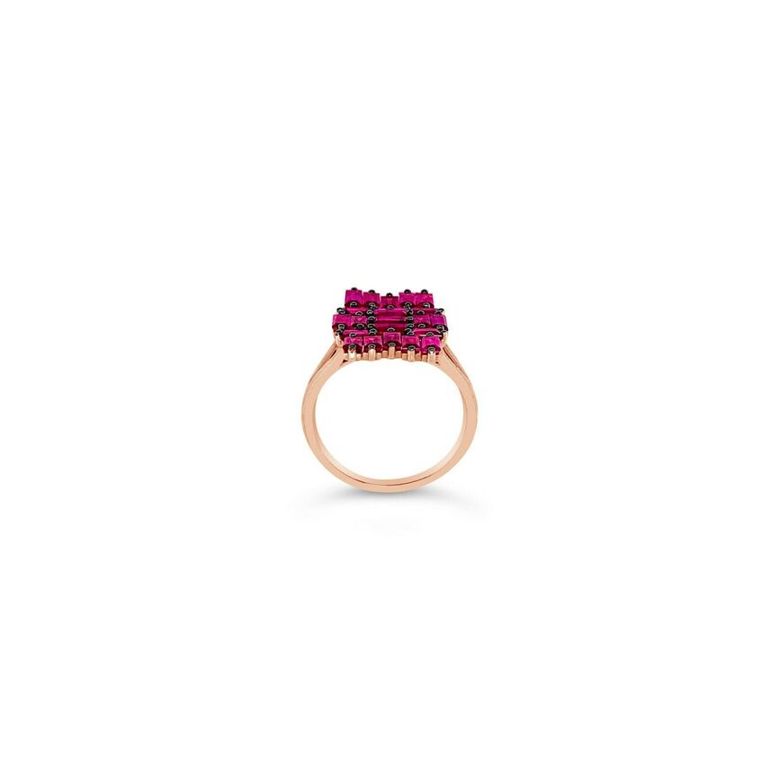 2 5/8 cts Red Ruby and Ruby Ring in 14K Rose Gold by Le Vian - BirthStone.com