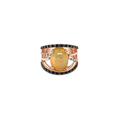 LeVian® Ring Opal Chocolate Diamonds® Vanilla Diamonds® 14K Strawberry Gold®