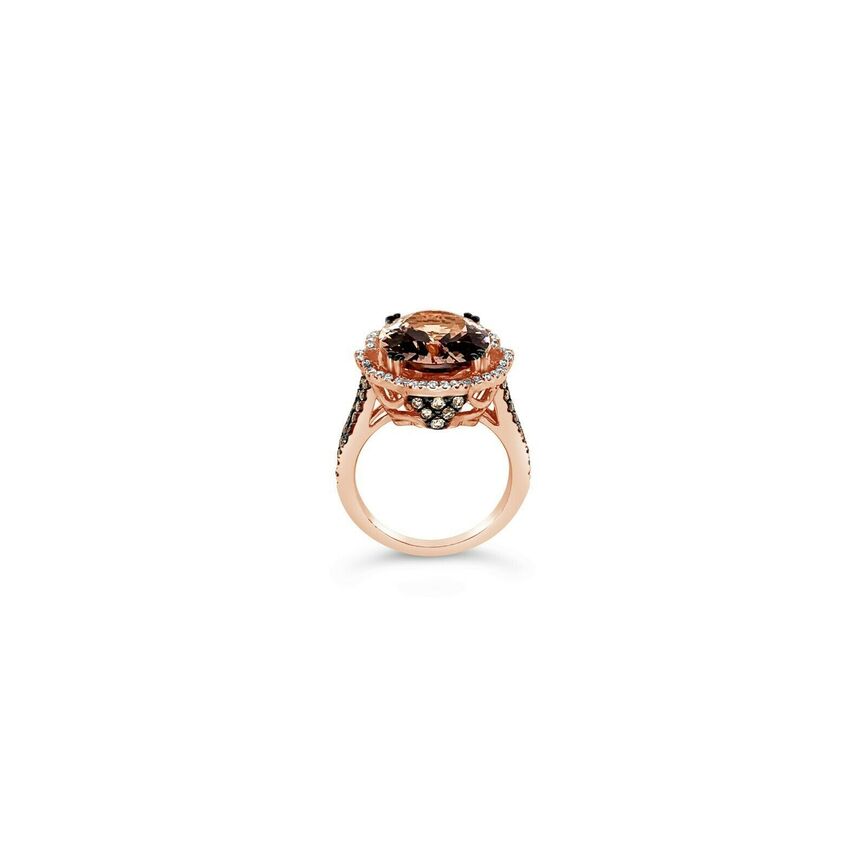 LeVian Ring Morganite Vanilla Diamonds® Chocolate Diamonds® 14K Strawberry Gold®