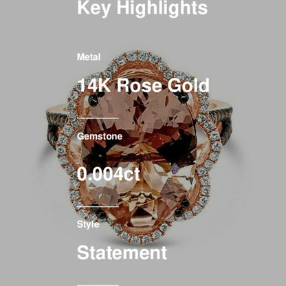 LeVian Ring featuring Morganite Chocolate Diamonds , White Diamonds set in 14K Rose Gold
