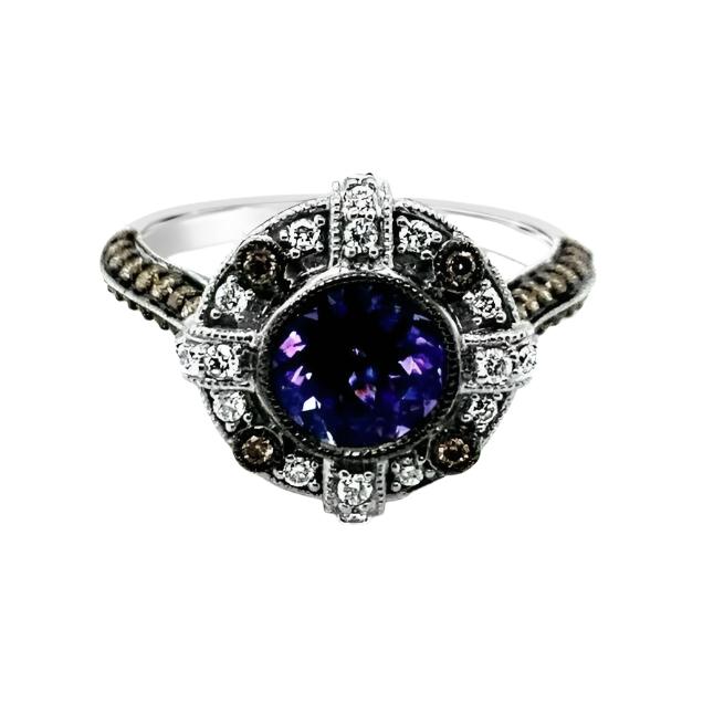 LeVian® Ring Tanzanite Chocolate Diamonds® Vanilla Diamonds® 14K Vanilla Gold®