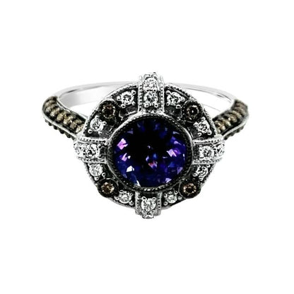 LeVian® Ring Tanzanite Chocolate Diamonds® Vanilla Diamonds® 14K Vanilla Gold®