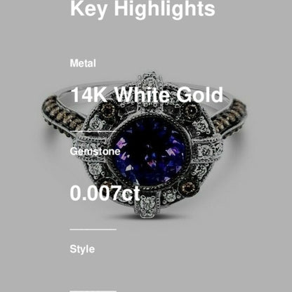LeVian Ring featuring Tanzanite Chocolate Diamonds , White Diamonds set in 14K White Gold