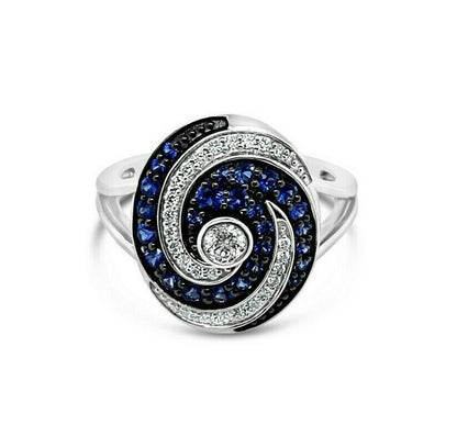 3/4 cts Blue Sapphire and Diamond Ring in 14K White Gold by Le Vian - BirthStone.com