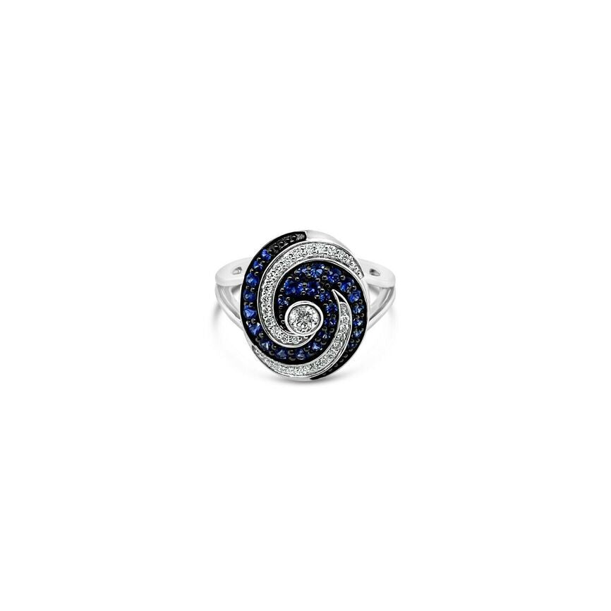 3/4 cts Blue Sapphire and Diamond Ring in 14K White Gold by Le Vian - BirthStone.com