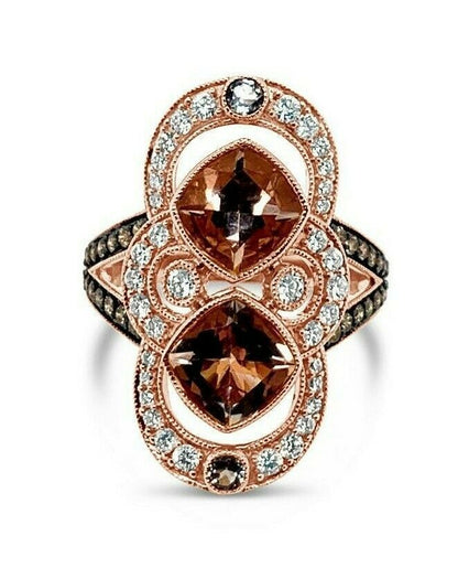 3 cts Pink Morganite and Diamond Ring in 14K Rose Gold by Le Vian - BirthStone.com