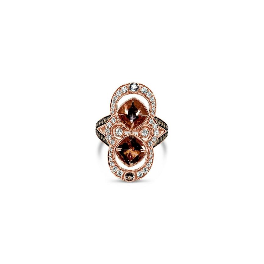 3 cts Pink Morganite and Diamond Ring in 14K Rose Gold by Le Vian - BirthStone.com