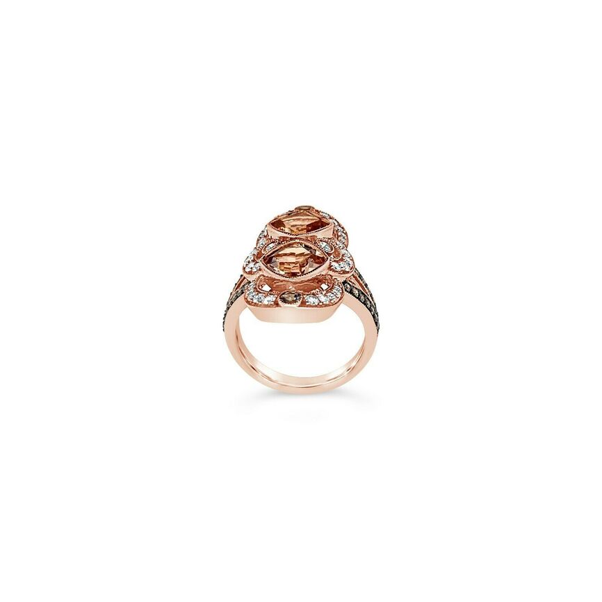 3 cts Pink Morganite and Diamond Ring in 14K Rose Gold by Le Vian - BirthStone.com