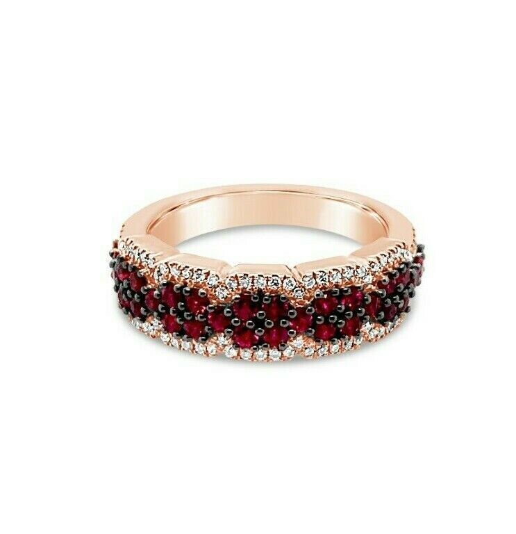 1 cts Red Ruby and Diamond Ring in 14K Rose Gold by Le Vian - BirthStone.com