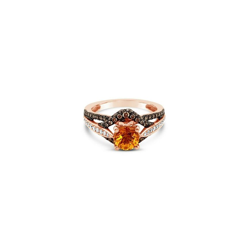 1 7/8 cts Orange Spessartine Garnet and Diamond Ring in 14K Rose Gold by Le Vian - BirthStone.com