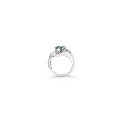 1 1/2 cts Blue Aquamarine and Diamond Ring in 14K White Gold by Le Vian - BirthStone.com