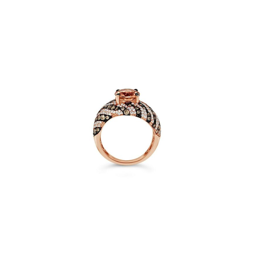 2 2/3 cts Pink Morganite and Diamond Ring in 14K Rose Gold by Le Vian - BirthStone.com