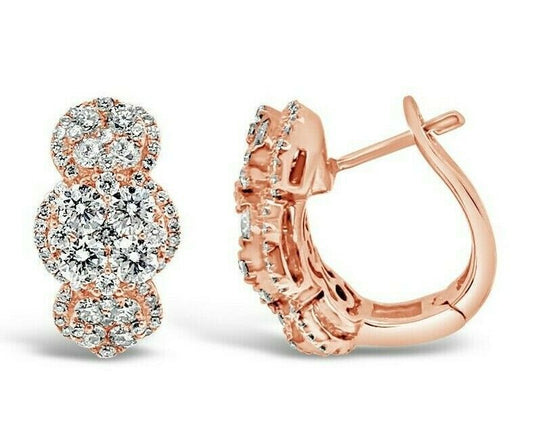 1 3/8 cts White Diamond Earrings in 18K Rose Gold by Le Vian - BirthStone.com