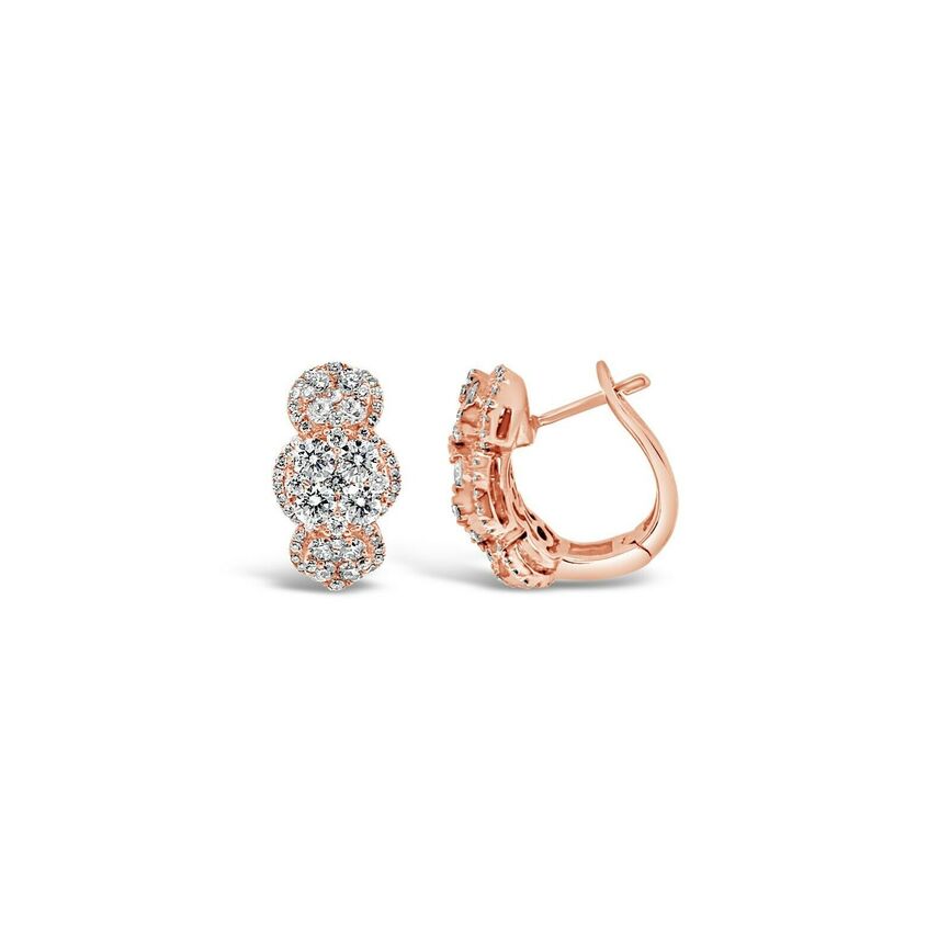 1 3/8 cts White Diamond Earrings in 18K Rose Gold by Le Vian - BirthStone.com