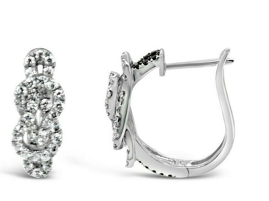 2/3 cts White Diamond Earrings in 14K White Gold by Le Vian - BirthStone.com