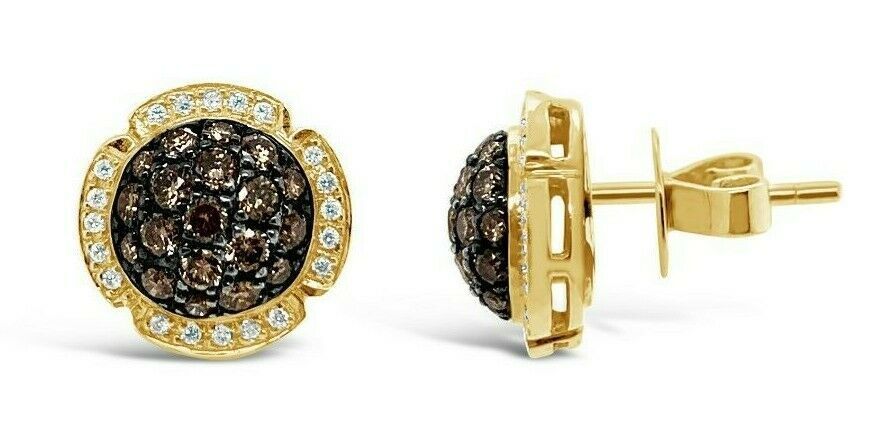 1 cts Chocolate Diamond Earrings in 14K Yellow Gold by Le Vian - BirthStone.com