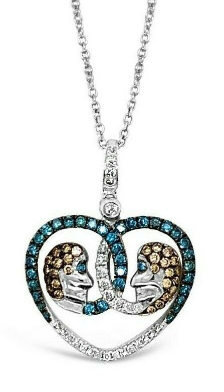 LeVian® Pendant Vanilla/Iced Blue Diamonds® Chocolate Diamonds® 14K White Gold