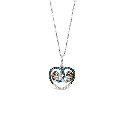 LeVian® Pendant Vanilla/Iced Blue Diamonds® Chocolate Diamonds® 14K White Gold