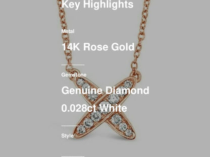 1/4 cts White Diamond Necklace in 14K Rose Gold by Le Vian