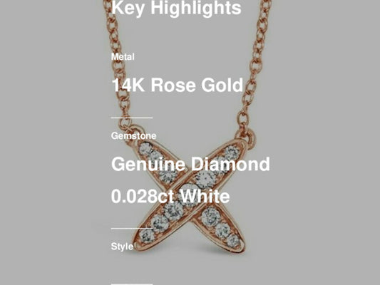 1/4 cts White Diamond Necklace in 14K Rose Gold by Le Vian
