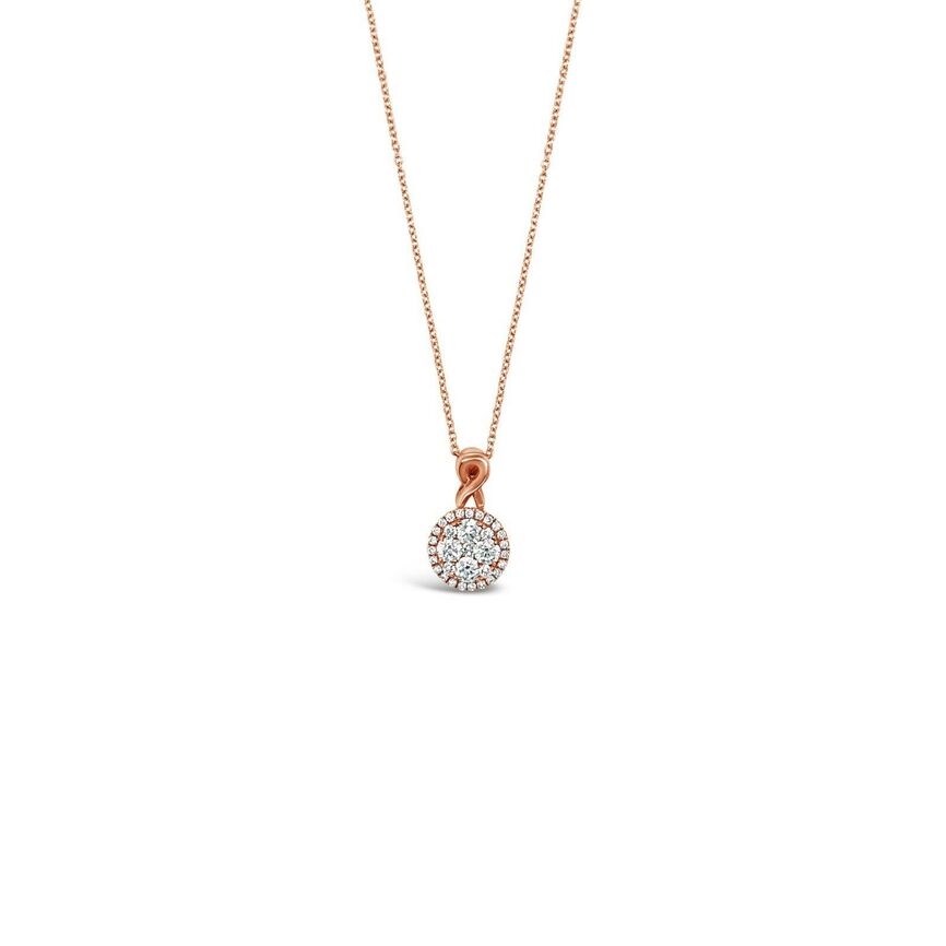 1/2 cts White Diamond Necklace in 14K Rose Gold by Le Vian - BirthStone.com