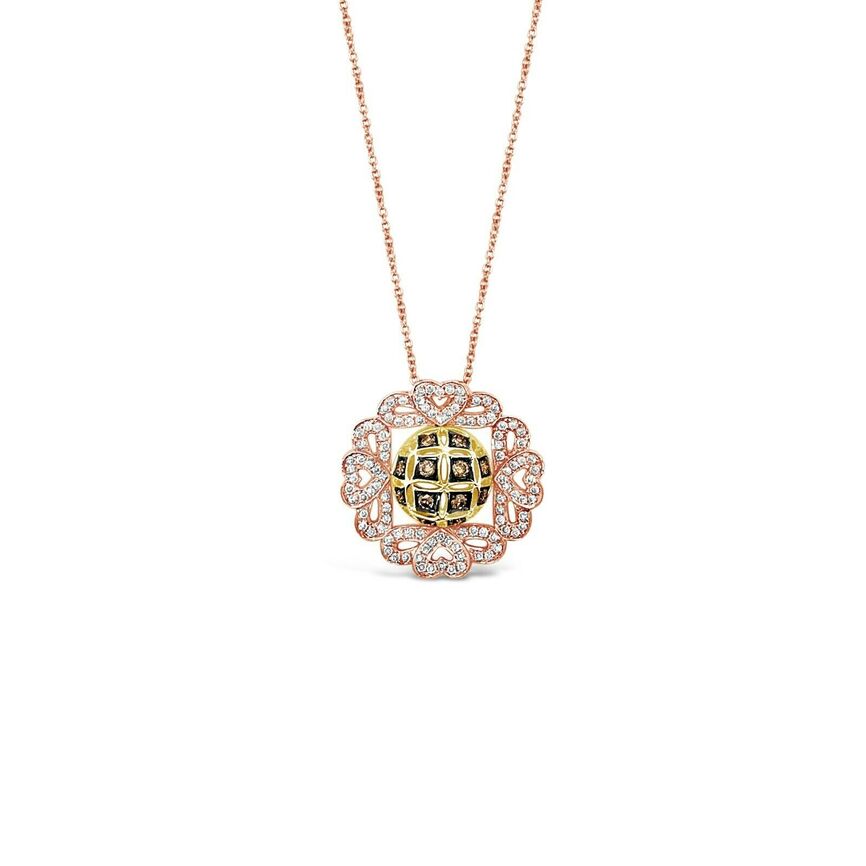 2/3 cts Chocolate Diamond Necklace in 14K Two Tone Gold by Le Vian - BirthStone.com