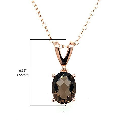 1 cts Brown Smoky Quartz Necklace in Sterling Silver Plated Rose Gold by Le Vian - BirthStone.com