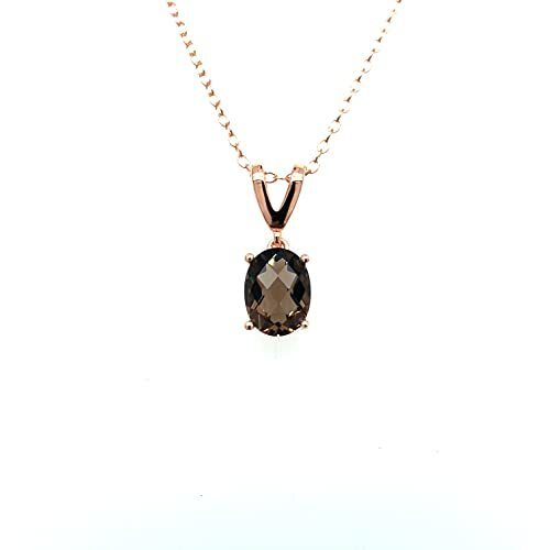 1 cts Brown Smoky Quartz Necklace in Sterling Silver Plated Rose Gold by Le Vian - BirthStone.com