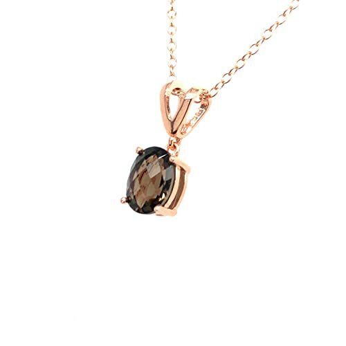 1 cts Brown Smoky Quartz Necklace in Sterling Silver Plated Rose Gold by Le Vian - BirthStone.com