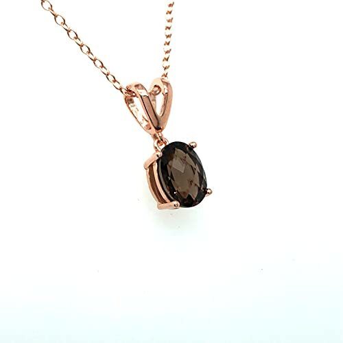 1 cts Brown Smoky Quartz Necklace in Sterling Silver Plated Rose Gold by Le Vian - BirthStone.com