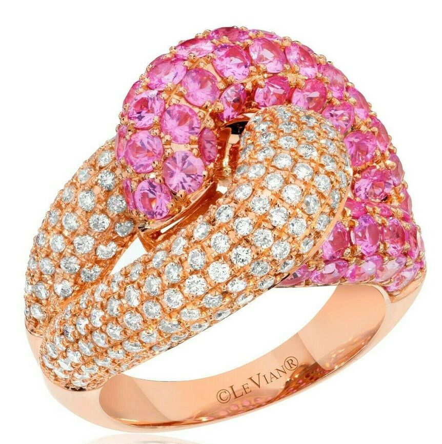 4 3/4 cts Pink Sapphire and Diamond Ring in 14K Rose Gold by Le Vian - BirthStone.com