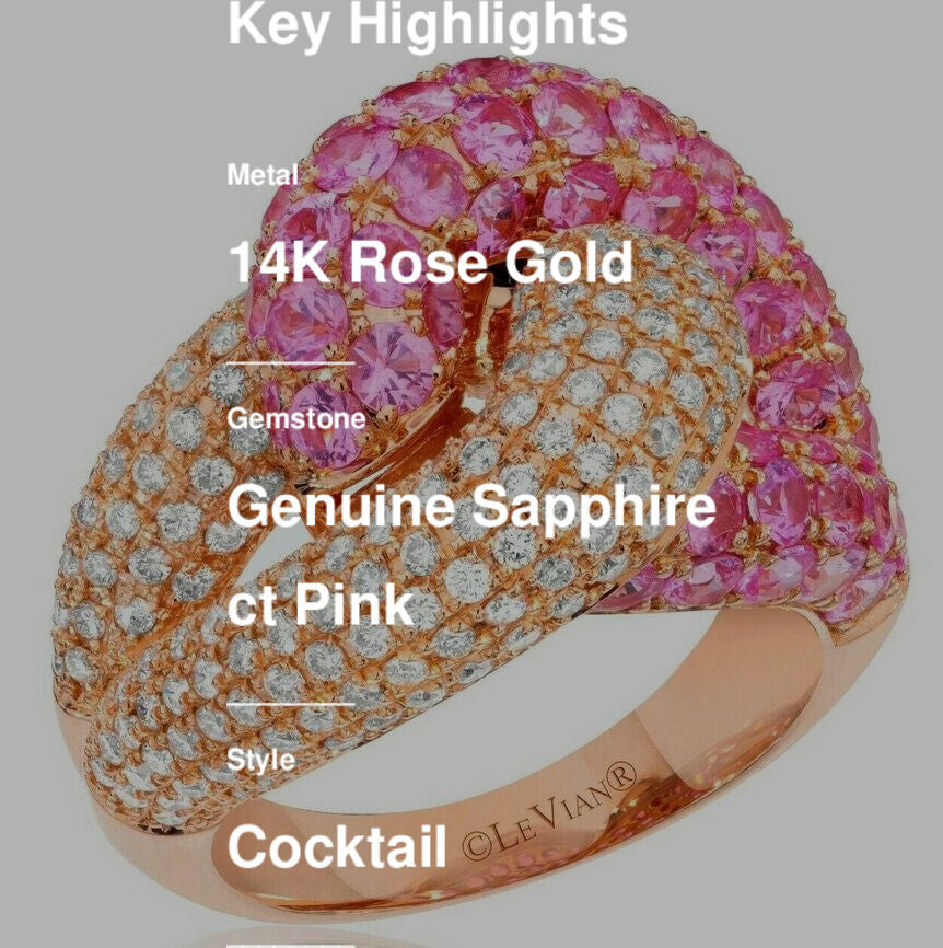 4 3/4 cts Pink Sapphire and Diamond Ring in 14K Rose Gold by Le Vian
