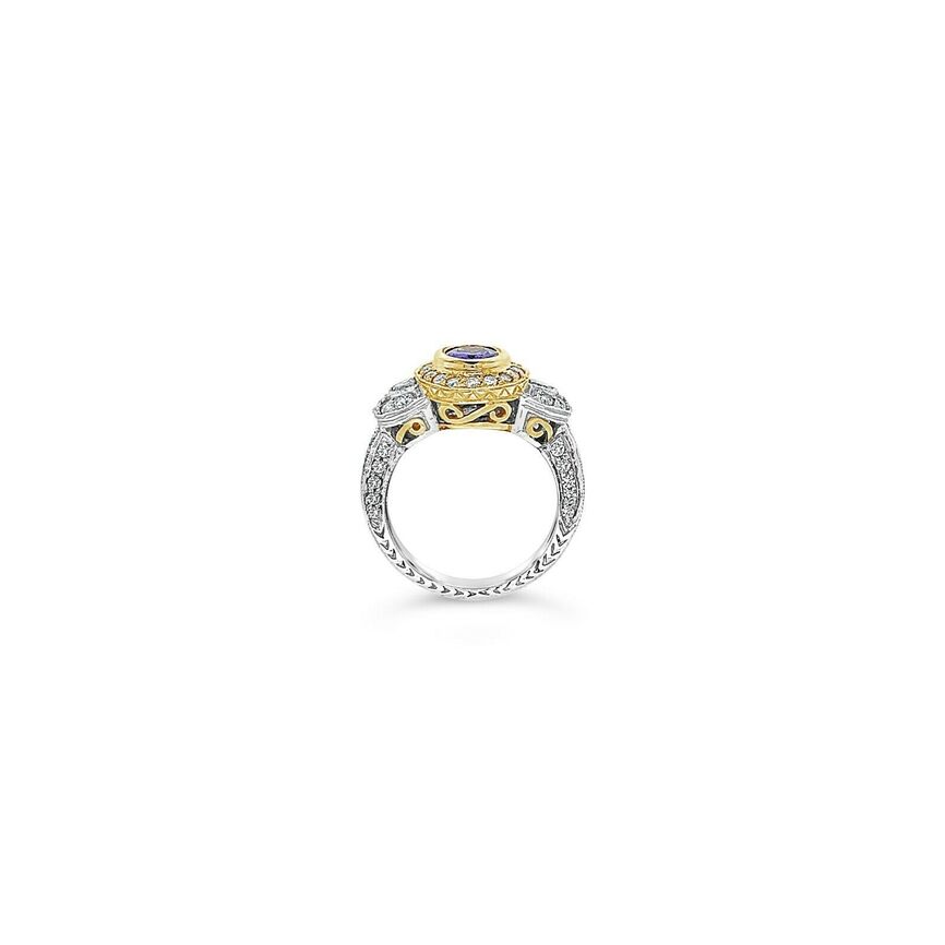 2 1/8 cts Blue Tanzanite and Diamond Ring in 14K Two Tone Gold by Le Vian - BirthStone.com