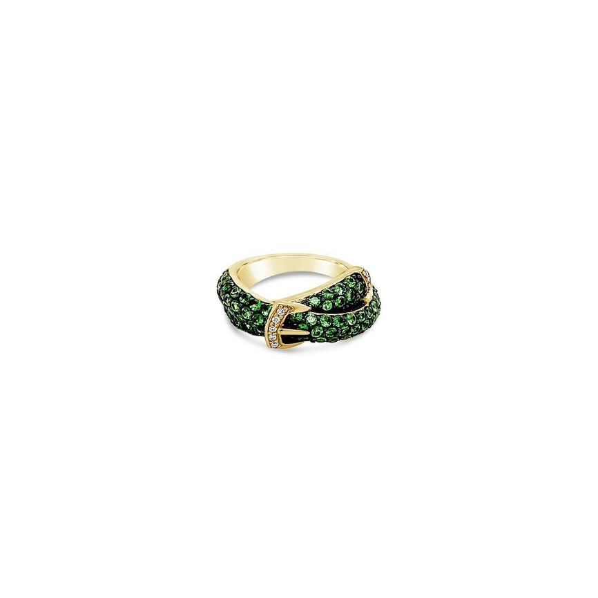 1 5/8 cts Green Tsavorite Garnet and Diamond Ring in 14K Yellow Gold by Le Vian - BirthStone.com