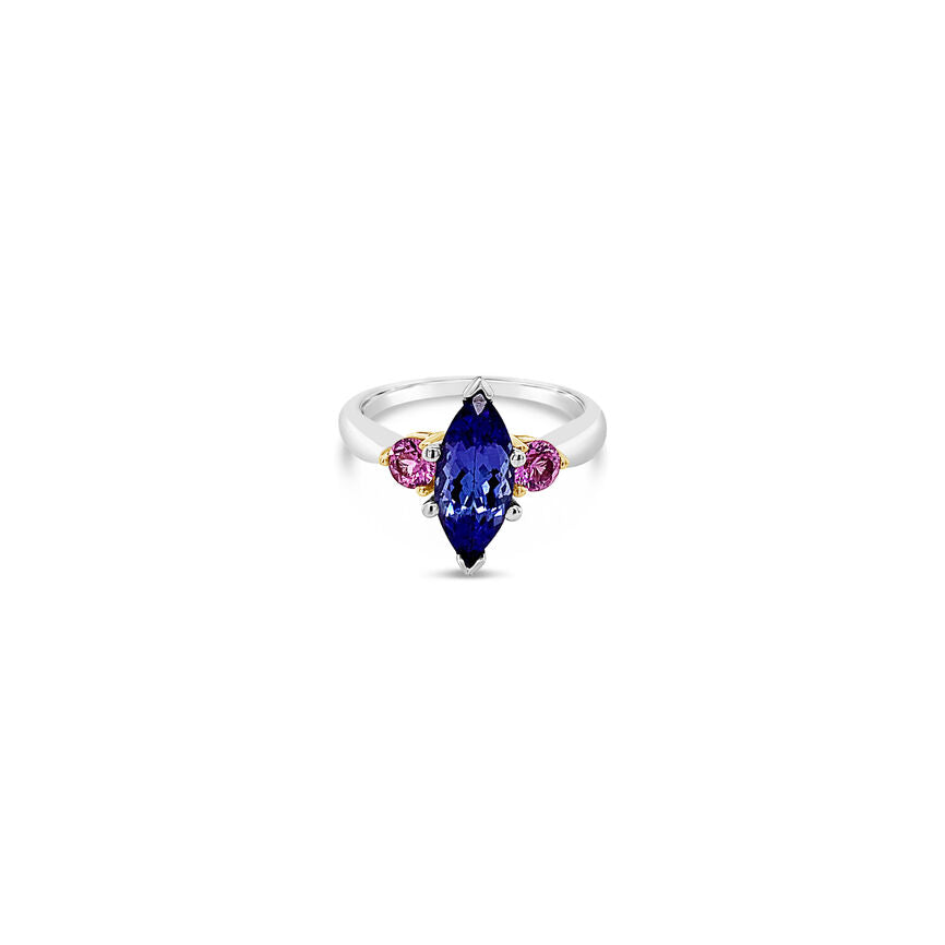 LeVian Ring Blue Tanzanite in 14K Yellow Gold 2 1/8 cts Size 7 - BirthStone.com