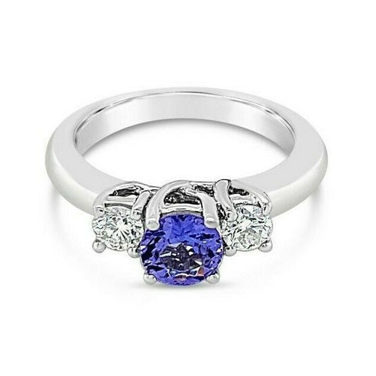 1 cts Blue Tanzanite and Diamond Ring in 14K White Gold by Le Vian - BirthStone.com