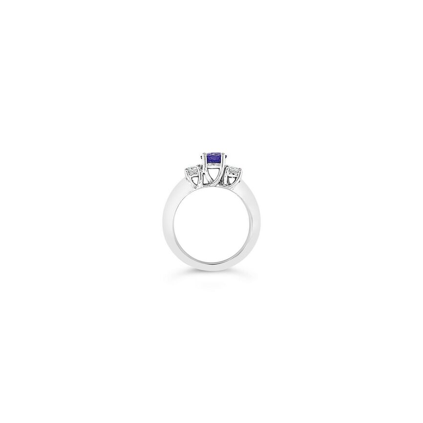 1 cts Blue Tanzanite and Diamond Ring in 14K White Gold by Le Vian - BirthStone.com