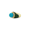 Carlo Viani® Ring - Turquoise, Tsavorite, Vanilla Diamonds® - 14K Honey Gold